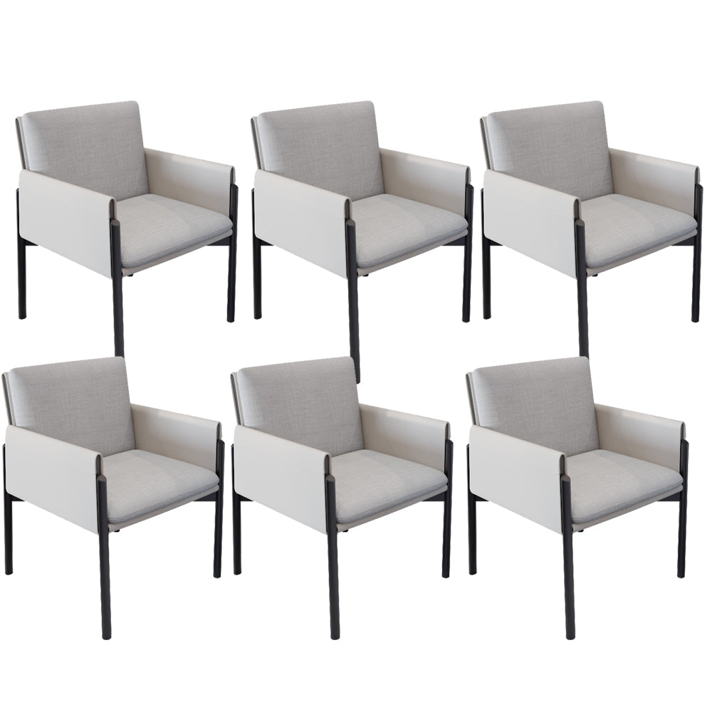 Industrial Kitchen Side Chair Parsons Back Black Legs Dining Arm Chair