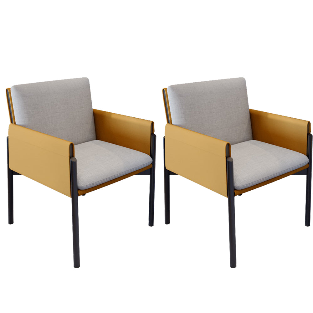 Industrial Kitchen Side Chair Parsons Back Black Legs Dining Arm Chair