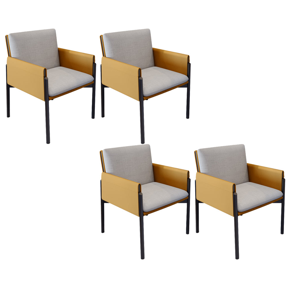 Industrial Kitchen Side Chair Parsons Back Black Legs Dining Arm Chair