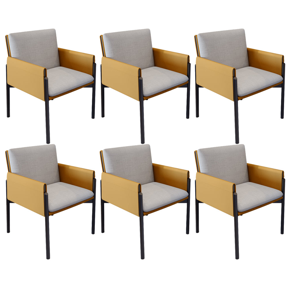 Industrial Kitchen Side Chair Parsons Back Black Legs Dining Arm Chair