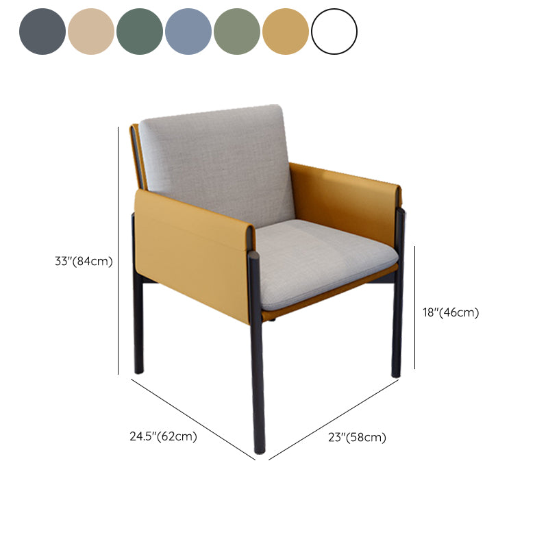 Industrial Kitchen Side Chair Parsons Back Black Legs Dining Arm Chair