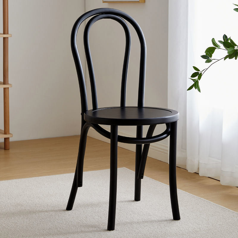 Wood Modern Style Patio Side Chair Open Back Dining Side Chair