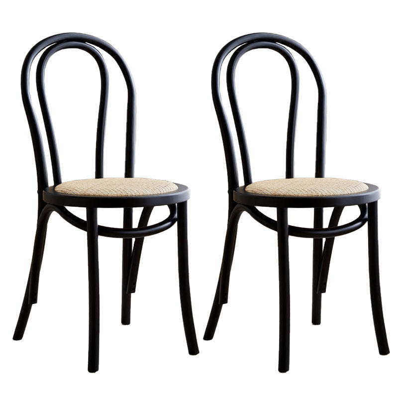 Wood Modern Style Patio Side Chair Open Back Dining Side Chair