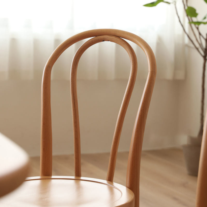 Wood Modern Style Patio Side Chair Open Back Dining Side Chair