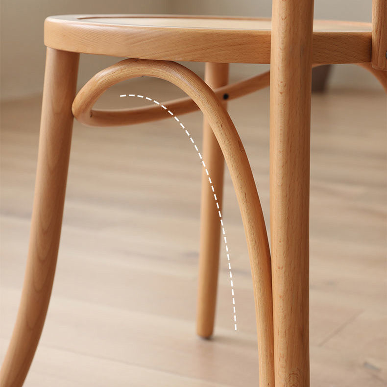 Wood Modern Style Patio Side Chair Open Back Dining Side Chair