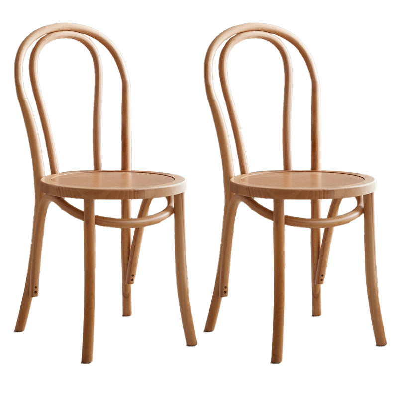 Wood Modern Style Patio Side Chair Open Back Dining Side Chair