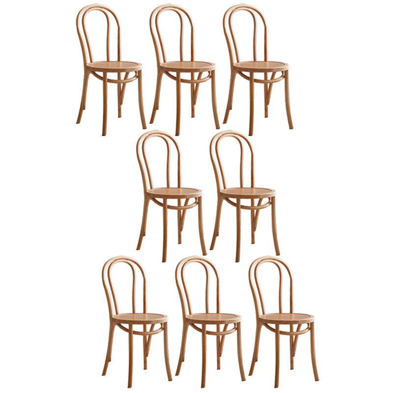 Wood Modern Style Patio Side Chair Open Back Dining Side Chair