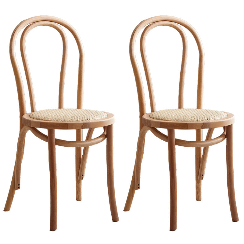 Wood Modern Style Patio Side Chair Open Back Dining Side Chair