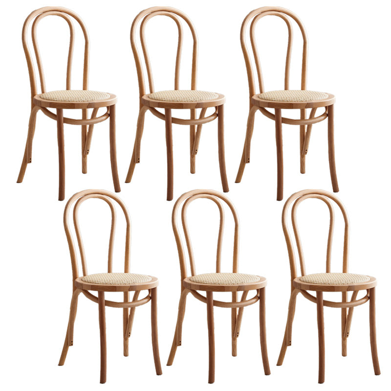 Wood Modern Style Patio Side Chair Open Back Dining Side Chair