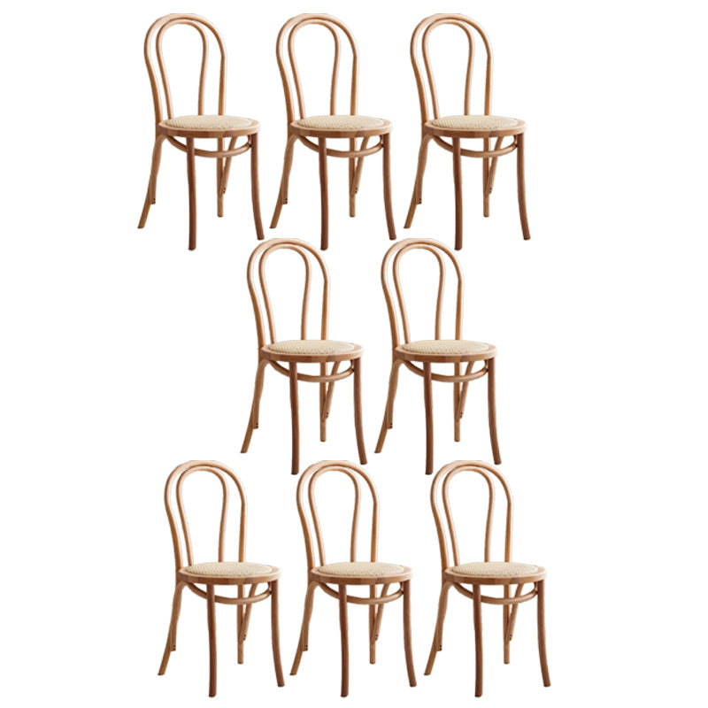 Wood Modern Style Patio Side Chair Open Back Dining Side Chair