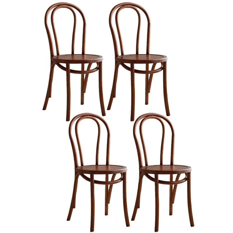 Wood Modern Style Patio Side Chair Open Back Dining Side Chair