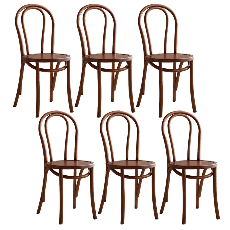 Wood Modern Style Patio Side Chair Open Back Dining Side Chair