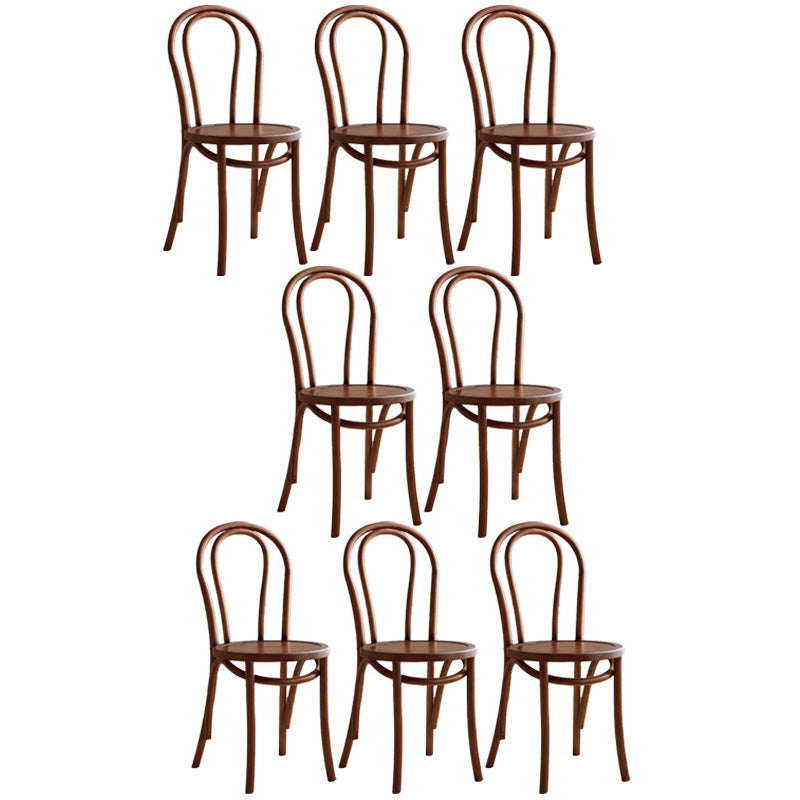 Wood Modern Style Patio Side Chair Open Back Dining Side Chair