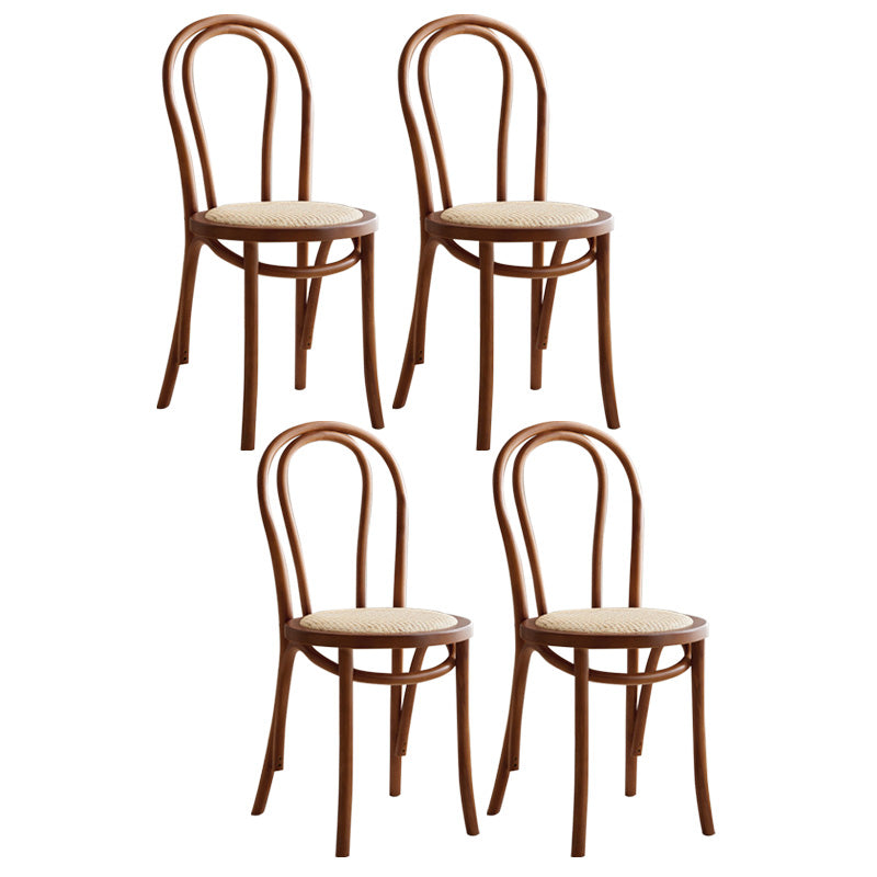 Wood Modern Style Patio Side Chair Open Back Dining Side Chair