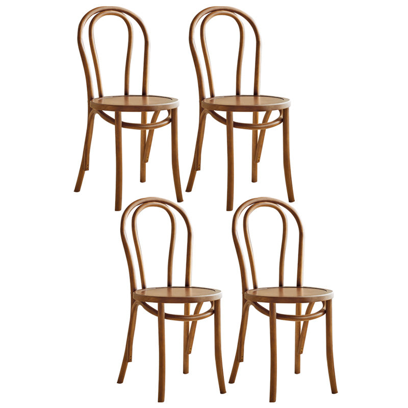 Wood Modern Style Patio Side Chair Open Back Dining Side Chair