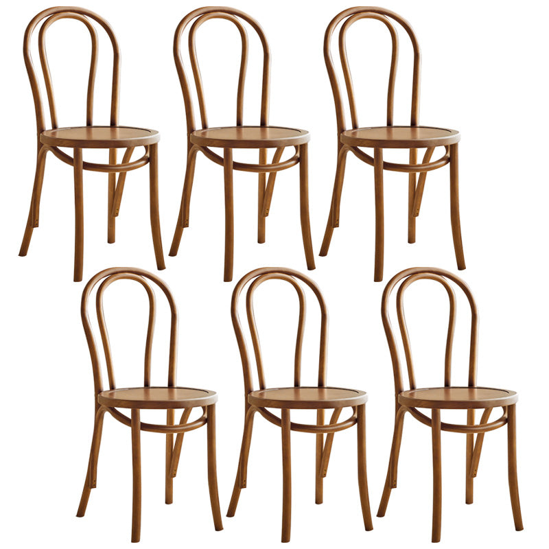 Wood Modern Style Patio Side Chair Open Back Dining Side Chair