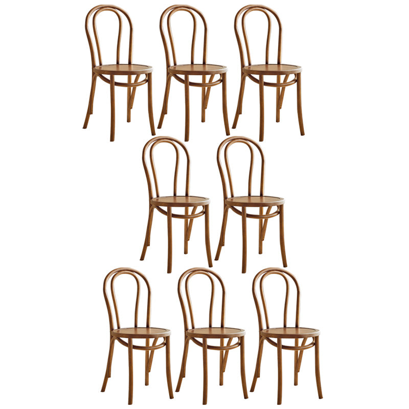 Wood Modern Style Patio Side Chair Open Back Dining Side Chair