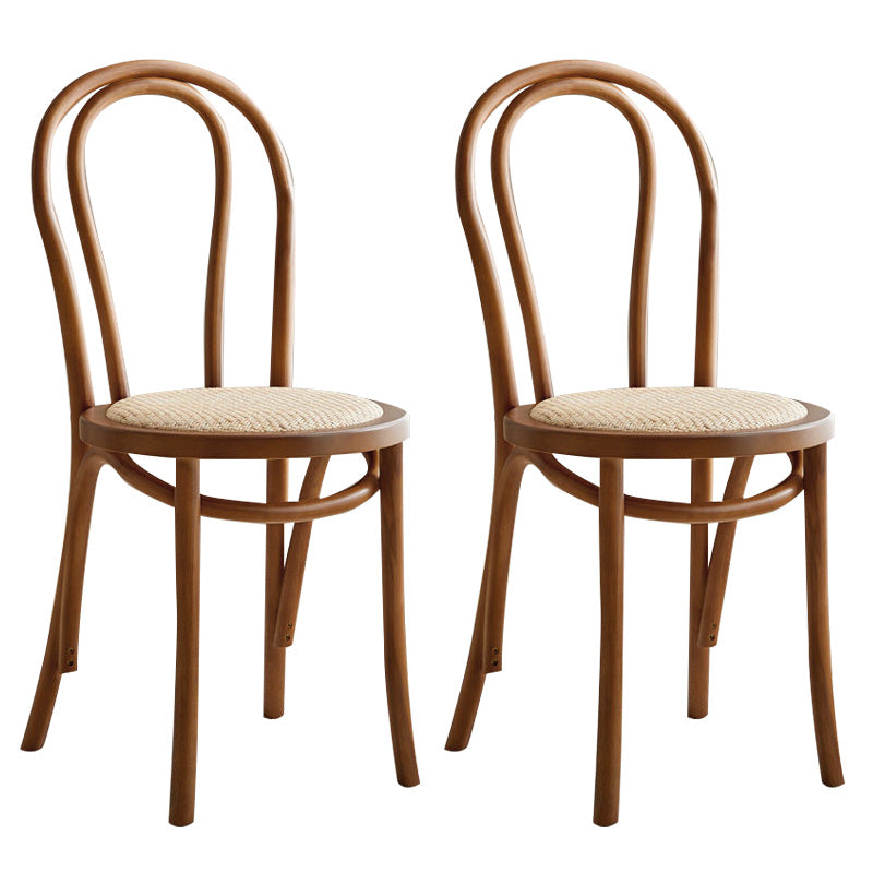 Wood Modern Style Patio Side Chair Open Back Dining Side Chair