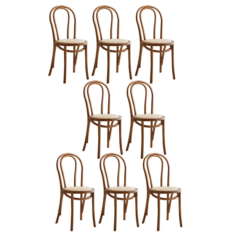 Wood Modern Style Patio Side Chair Open Back Dining Side Chair