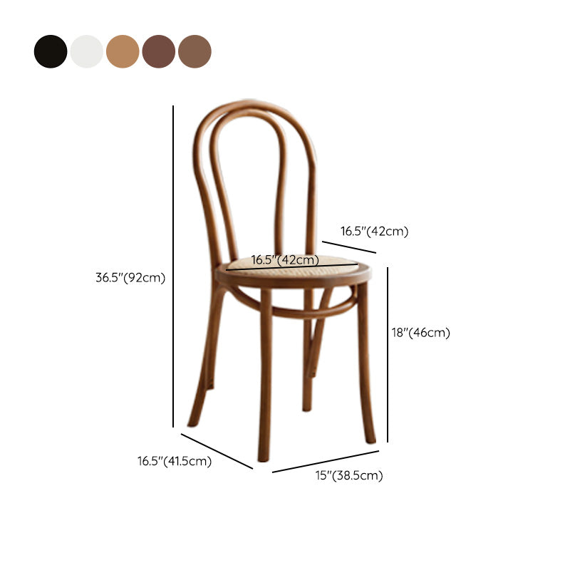 Wood Modern Style Patio Side Chair Open Back Dining Side Chair