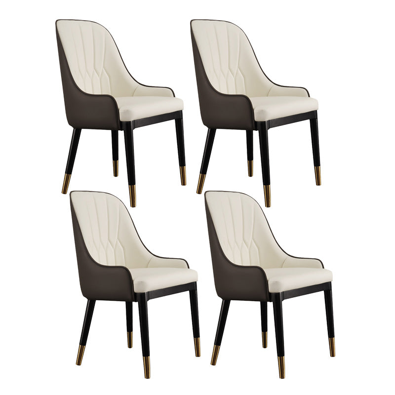 Industrial Upholstered Dining Chairs Parsons Chair in Black Legs