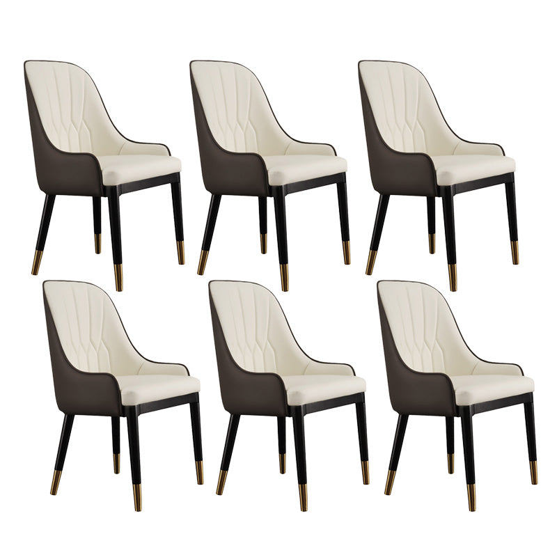 Industrial Upholstered Dining Chairs Parsons Chair in Black Legs