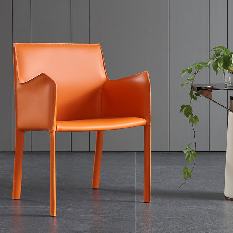 Dining Room Upholstered Arm Chair Faux Leather Parsons Chair