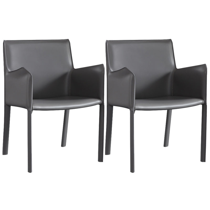 Dining Room Upholstered Arm Chair Faux Leather Parsons Chair