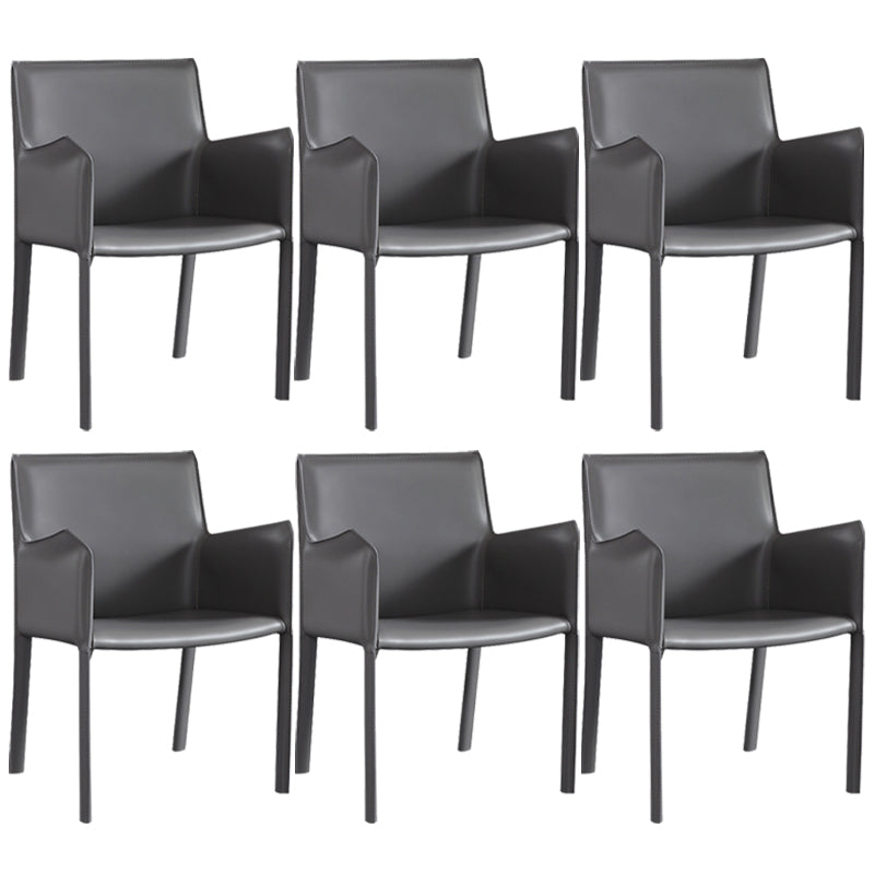 Dining Room Upholstered Arm Chair Faux Leather Parsons Chair