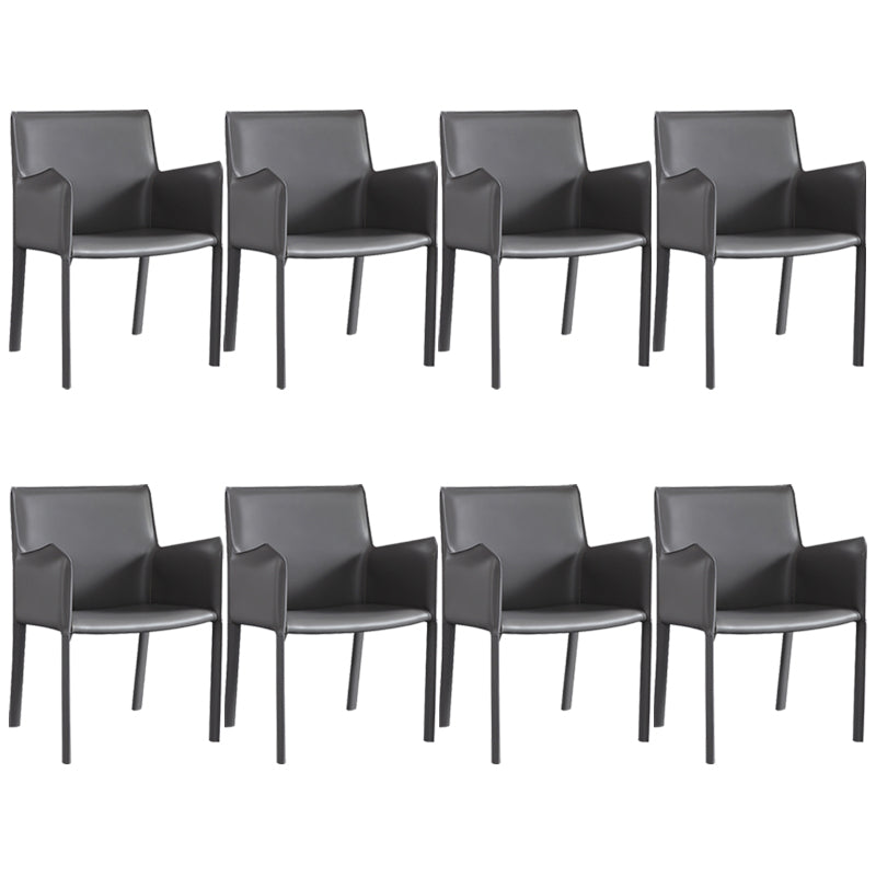 Dining Room Upholstered Arm Chair Faux Leather Parsons Chair