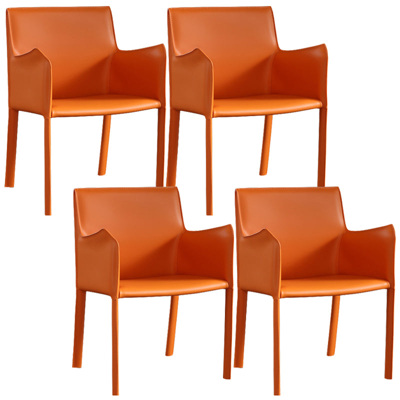 Dining Room Upholstered Arm Chair Faux Leather Parsons Chair