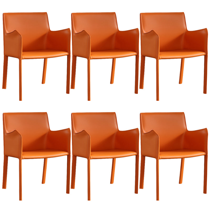 Dining Room Upholstered Arm Chair Faux Leather Parsons Chair