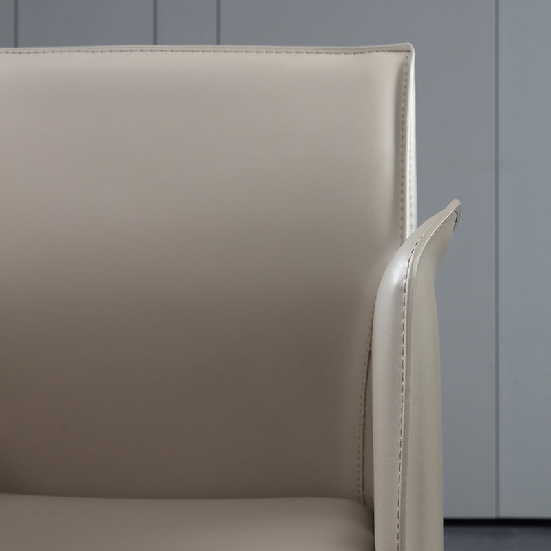 Dining Room Upholstered Arm Chair Faux Leather Parsons Chair