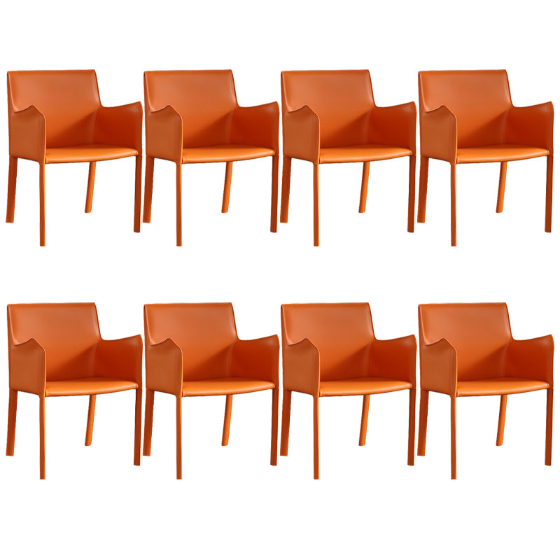 Dining Room Upholstered Arm Chair Faux Leather Parsons Chair