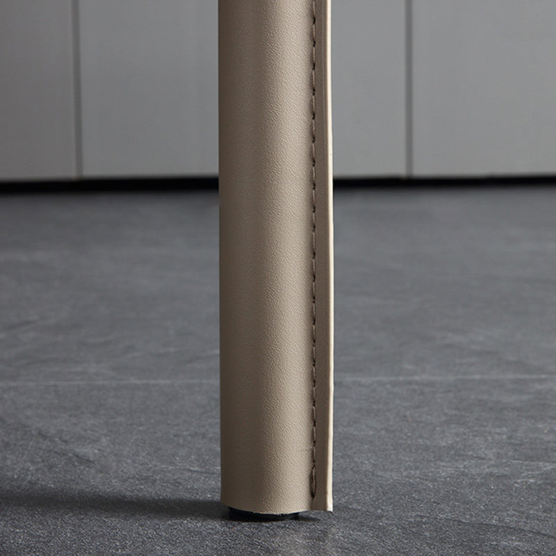 Dining Room Upholstered Arm Chair Faux Leather Parsons Chair