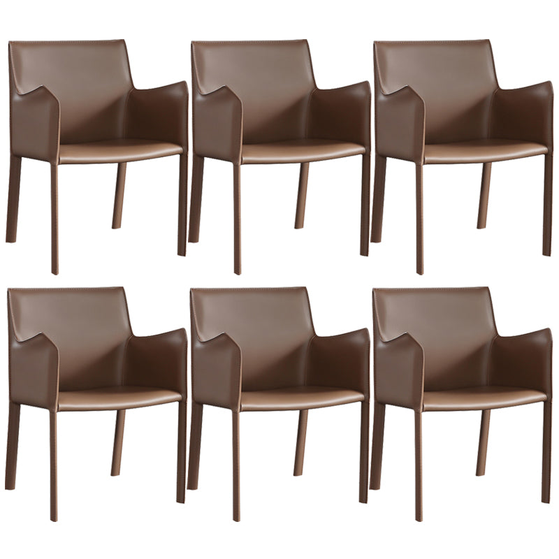 Dining Room Upholstered Arm Chair Faux Leather Parsons Chair