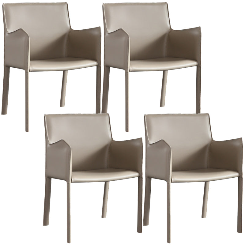 Dining Room Upholstered Arm Chair Faux Leather Parsons Chair