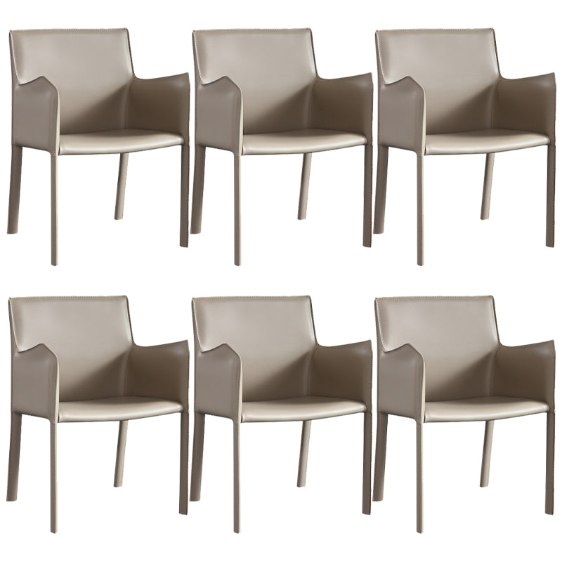 Dining Room Upholstered Arm Chair Faux Leather Parsons Chair