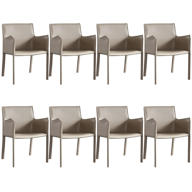 Dining Room Upholstered Arm Chair Faux Leather Parsons Chair