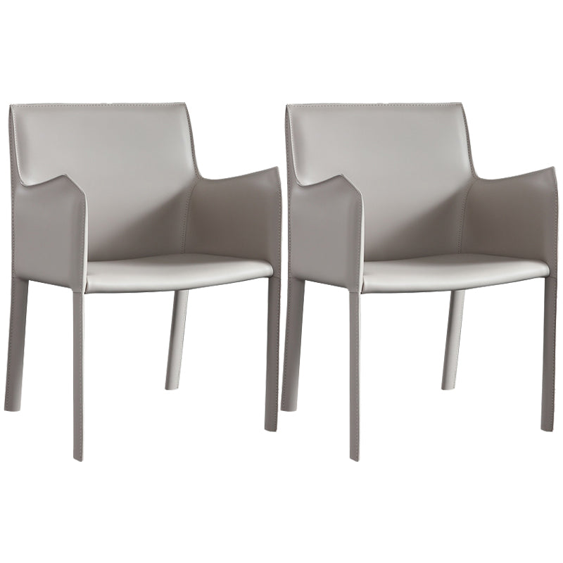 Dining Room Upholstered Arm Chair Faux Leather Parsons Chair