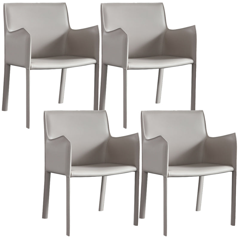 Dining Room Upholstered Arm Chair Faux Leather Parsons Chair