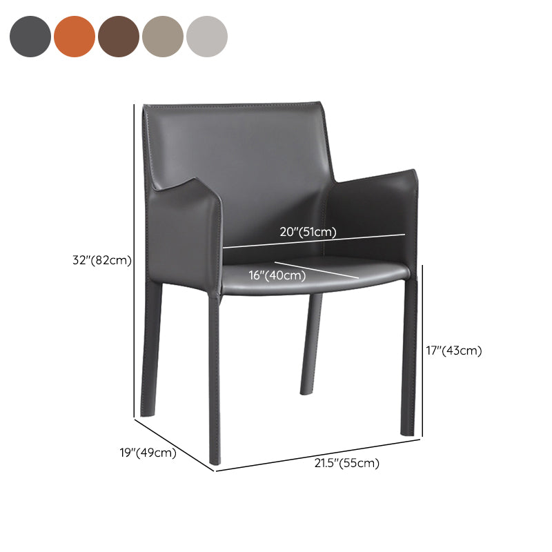 Dining Room Upholstered Arm Chair Faux Leather Parsons Chair