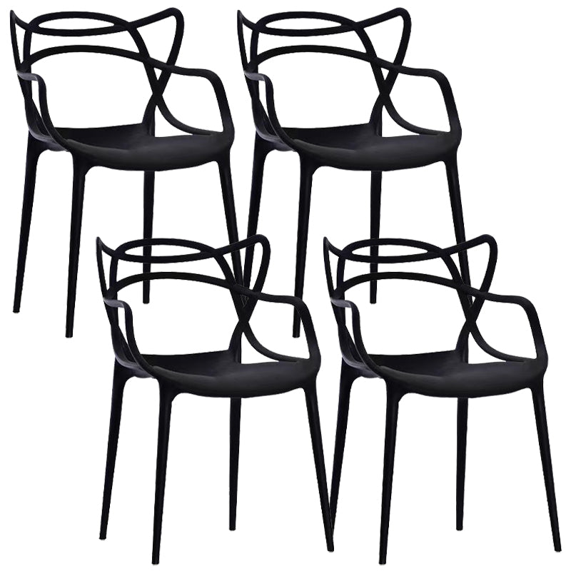 Contemporary Kitchen Dining Side Chair Cross Back Plastic Chair