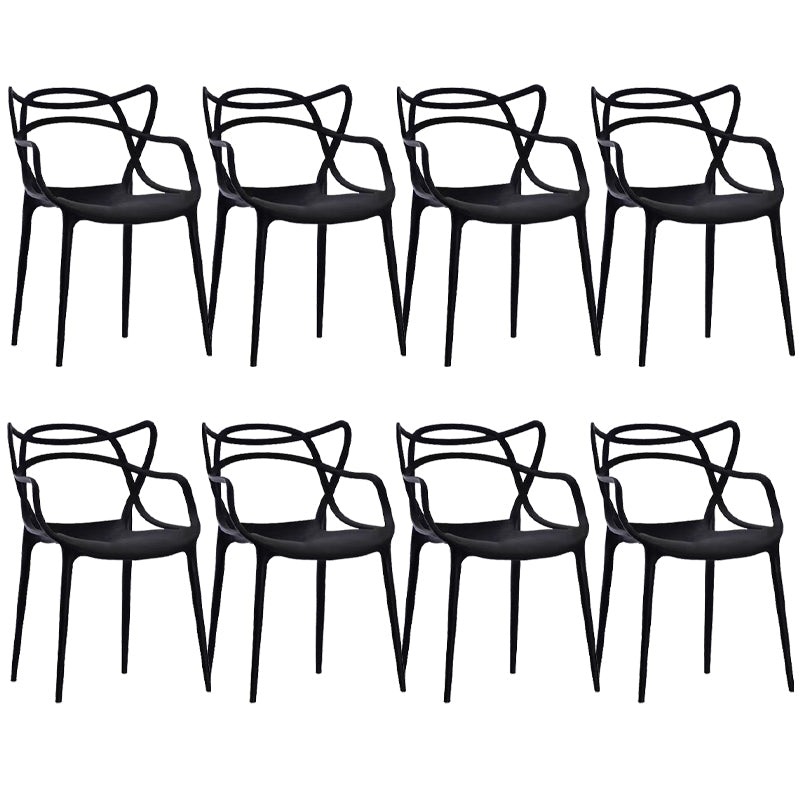 Contemporary Kitchen Dining Side Chair Cross Back Plastic Chair