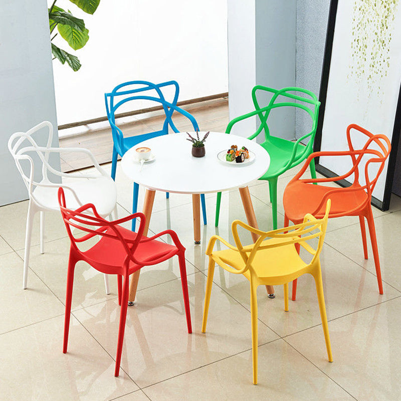 Contemporary Kitchen Dining Side Chair Cross Back Plastic Chair