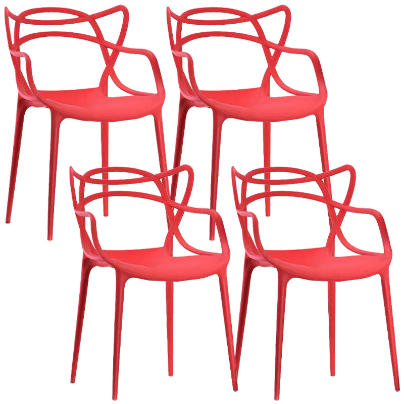 Contemporary Kitchen Dining Side Chair Cross Back Plastic Chair