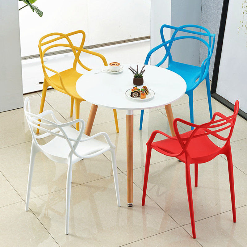 Contemporary Kitchen Dining Side Chair Cross Back Plastic Chair
