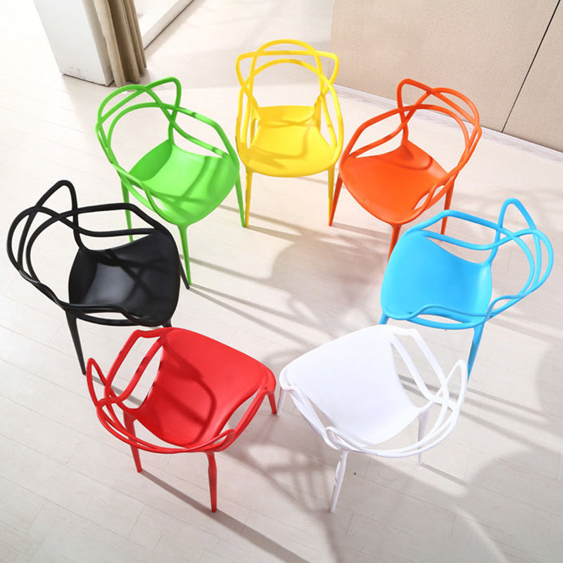 Contemporary Kitchen Dining Side Chair Cross Back Plastic Chair