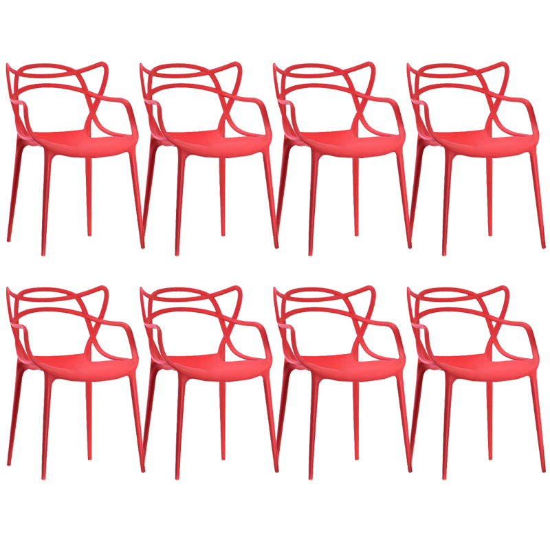 Contemporary Kitchen Dining Side Chair Cross Back Plastic Chair