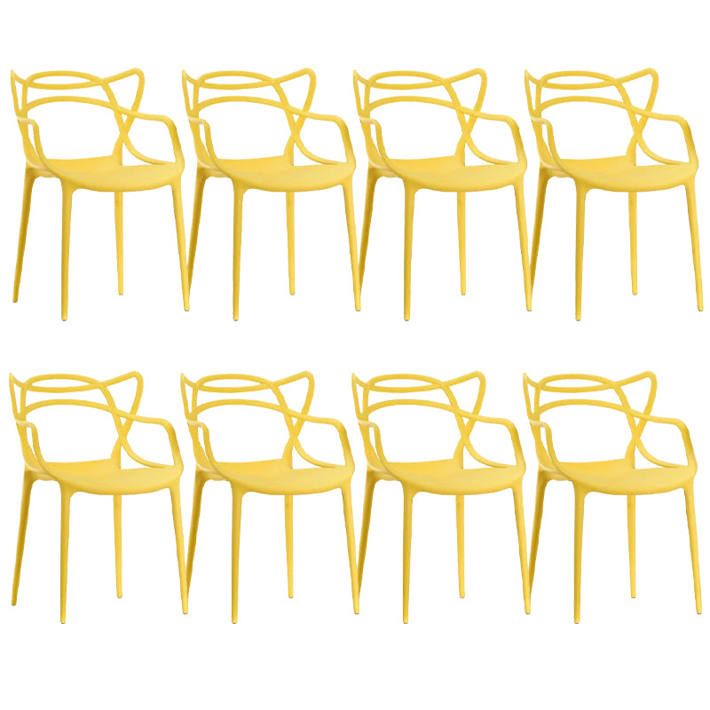 Contemporary Kitchen Dining Side Chair Cross Back Plastic Chair